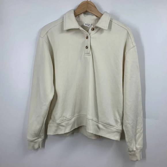 Pink Victoria Secret Women's Cropped Long Sleeve Collared Sweatshirt Size XS - Picture 1 of 10